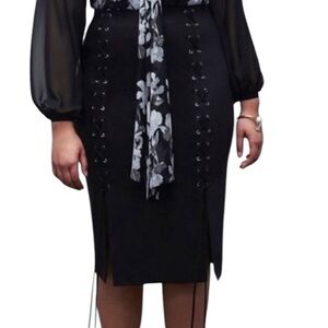 PRABAL GURUNG LANE BRYANT BLACK PENCIL SKIRT 16